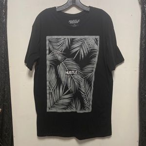 Hustle Avenue Palm Print Hustle Short Sleeve T-Shirt Sz XL